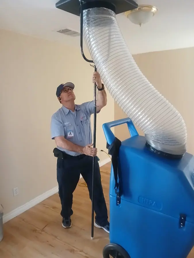 Mini Split Installation technician using HEPA equipment in Mount Prospect